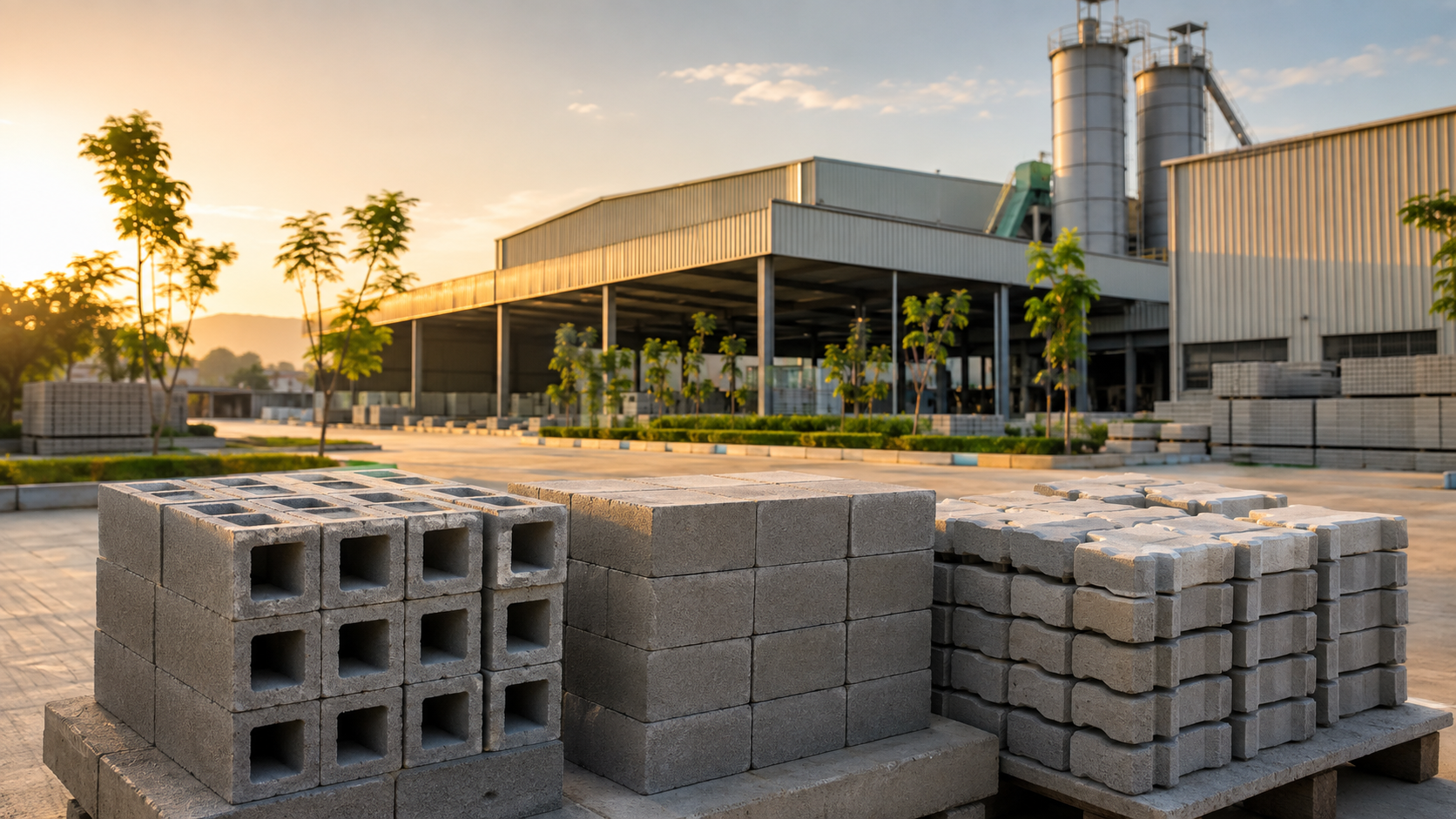 Concrete block and paver product display